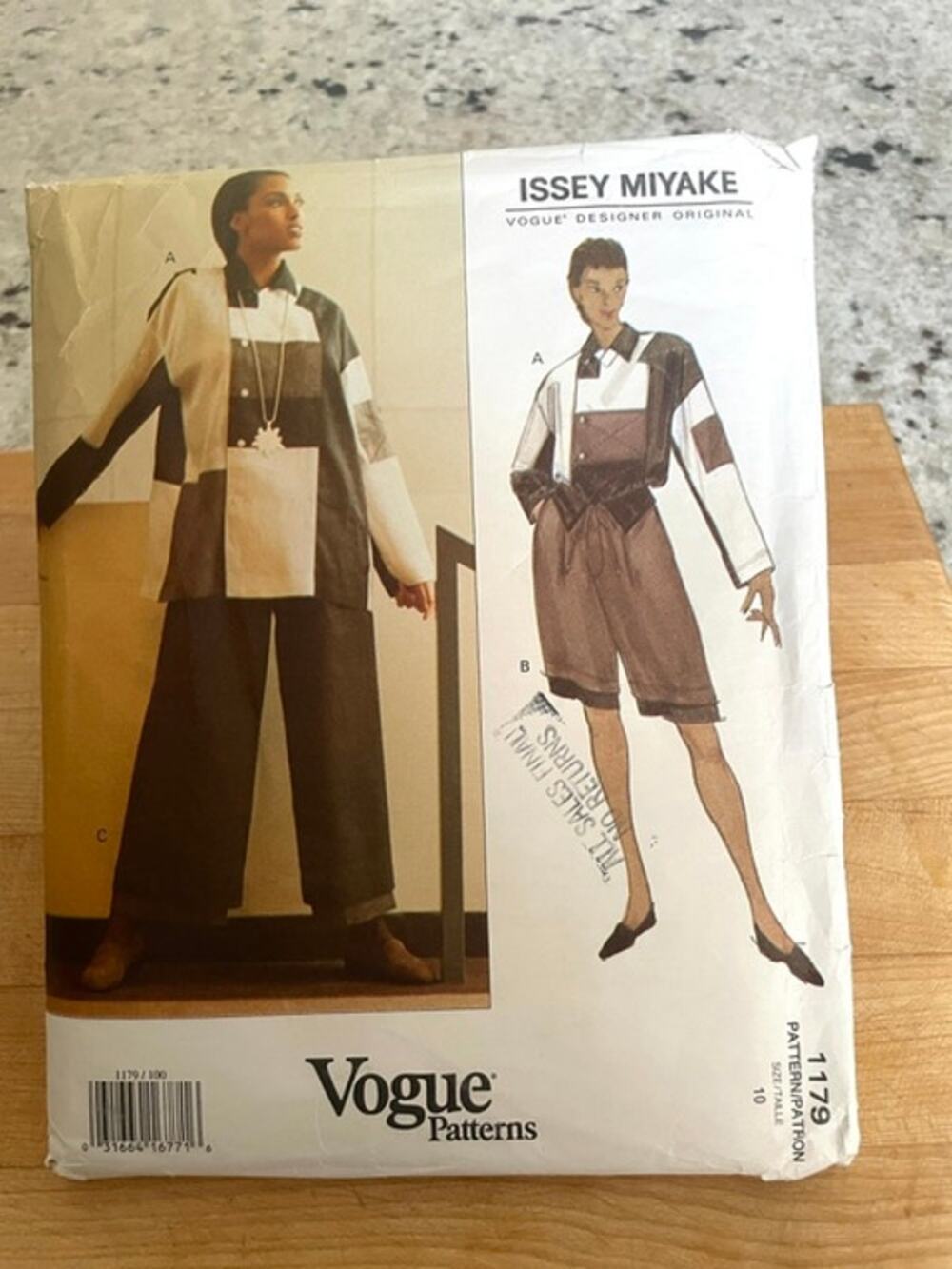 Vintage Vogue 1179 Issey Miyake Designer Pattern Sz 10 Complete Verified Unused